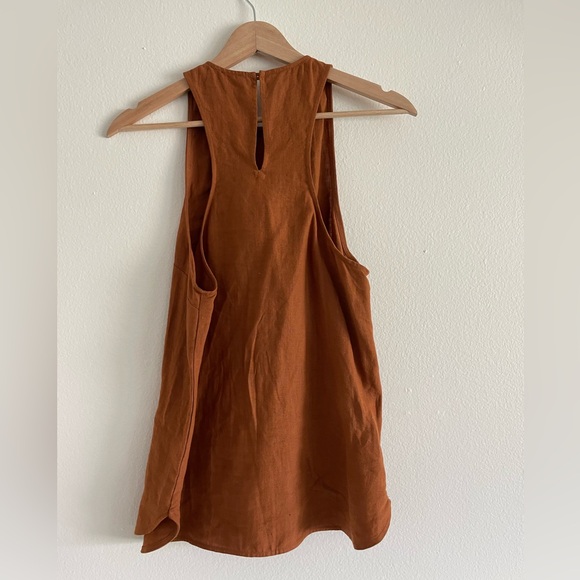 Three Graces London Linen Tank Top Rust Brown size 8 100% linen - Picture 9 of 9